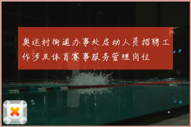 奥运村街道办事处启动人员招聘工作涉及体育赛事服务管理岗位